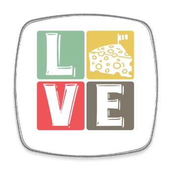 CheeseLove Pop Art Square - Square fridge magnet - white - Front