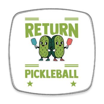 Pickleball Cucumber Combination Dinkball Outfit - Square fridge magnet - white - Front