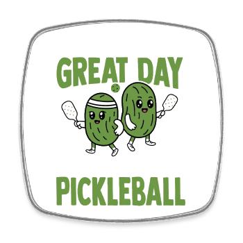 Pickles Pickleball Sport Joueur de Paddleball - Magnet carré - blanc - Devant