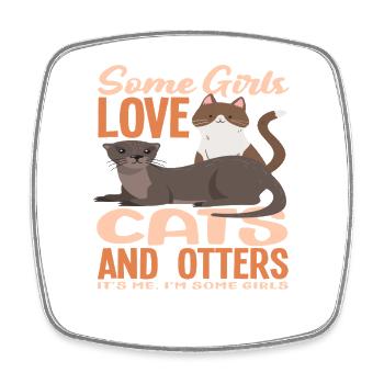 Sea Otter Cats - Square fridge magnet - white - Front