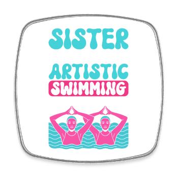 Synchronschwimmen Kunstschwimmen Wassersport - Viereckiger Kühlschrankmagnet - Weiß - Vorne