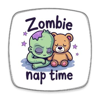 Zombie Nap Time Funny Sleep Shirt - Square fridge magnet - white - Front