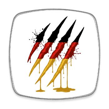 Kralle Deutschland Flagge Kratzspur - Viereckiger Kühlschrankmagnet - Weiß - Vorne
