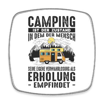 Witziger Camping & Camper Spruch - Viereckiger Kühlschrankmagnet - Weiß - Vorne