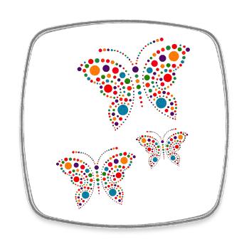 Spotty Shirt 2025 Colorful Butterfly Kinder Jungen - Viereckiger Kühlschrankmagnet - Weiß - Vorne