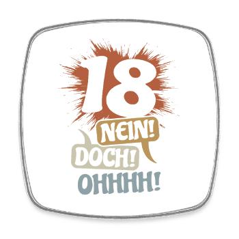 18 - Non ! Néanmoins! Oh! Cadeau d’anniversaire - Magnet carré - blanc - Devant