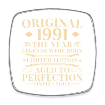 Original 1991 Vintage 35th Birthday - Square fridge magnet - white - Front