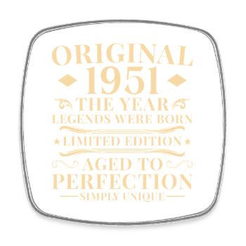 Original 1951 Vintage 75th Birthday - Square fridge magnet - white - Front