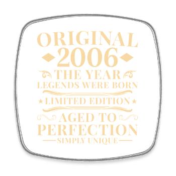 Original 2006 Jahrgang 20. Geburtstag - Viereckiger Kühlschrankmagnet - Weiß - Vorne