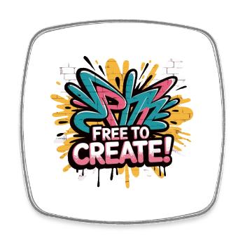 Graffiti Burst Free to Create - Square fridge magnet - white - Front