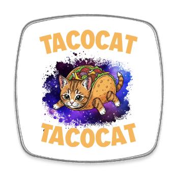 Tacocat rückwärts geschrieben ist Tacocat - Viereckiger Kühlschrankmagnet - Weiß - Vorne
