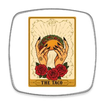 La carte de tarot Taco Bold Minimal Funny Vibe - Magnet carré - blanc - Devant