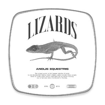 Cuban Knight Anole Reptile Keeper Lizard - Square fridge magnet - white - Front