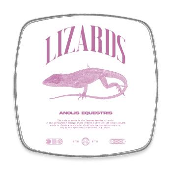Cuban Knight Anole Reptile Keeper Lizard - Square fridge magnet - white - Front