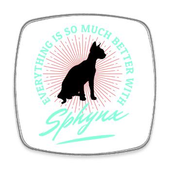 Sphynx Cat Funny Sayings - Square fridge magnet - white - Front