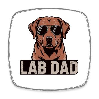 Foxred Lab Dad Sunglasses - Square fridge magnet - white - Front