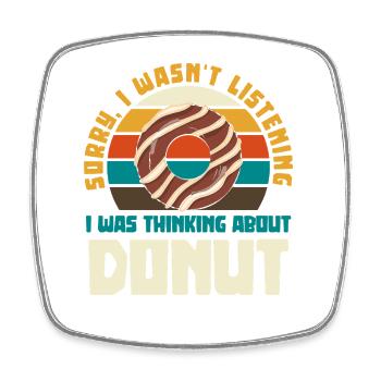 Retro Donut Sunset Saying - Square fridge magnet - white - Front