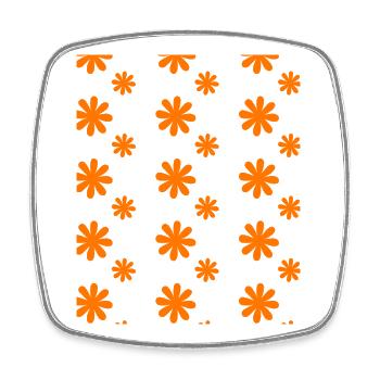 Fleurs d’oranger sur fond noir - Magnet carré - blanc - Devant
