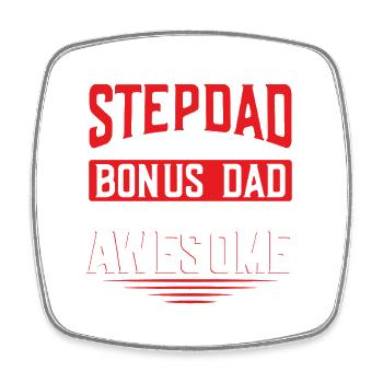 Bonus Papa Stiefvater Lustig Extra Fantastisch - Viereckiger Kühlschrankmagnet - Weiß - Vorne