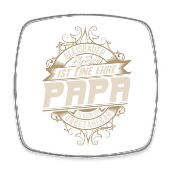Track Builder Dad - Square fridge magnet - white - Front