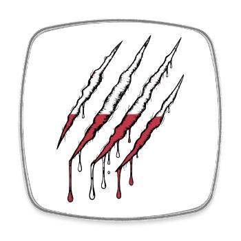 Pologne Drapeau Griffe Grunge Polska Scratch Trace - Magnet carré - blanc - Devant