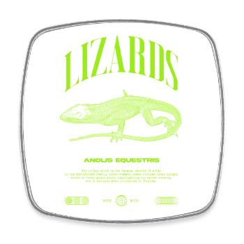 Kubanischer Ritter Anole Reptilienhalter Eidechse - Viereckiger Kühlschrankmagnet - Weiß - Vorne