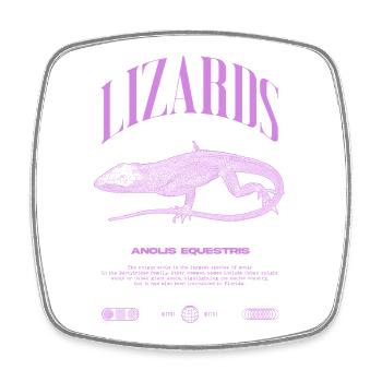 Kubanischer Ritter Anole Reptilienhalter Eidechse - Viereckiger Kühlschrankmagnet - Weiß - Vorne