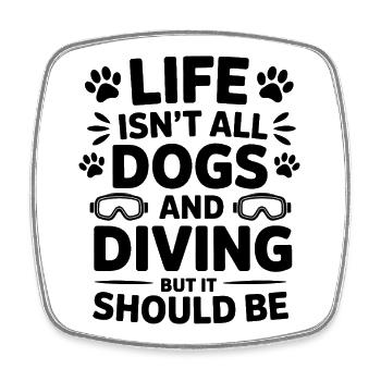 Plongée Dire Chiens Drôle Plongée Cadeau - Magnet carré - blanc - Devant