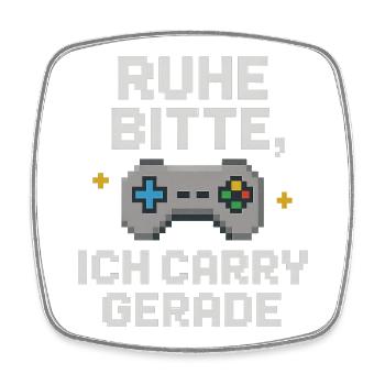 Silence Please Pixel Controller Graphics - Square fridge magnet - white - Front