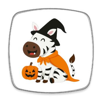 Halloween Zebra - Viereckiger Kühlschrankmagnet - Weiß - Vorne