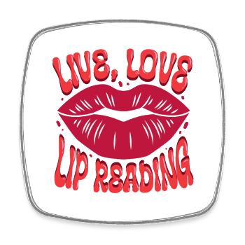 Deaf Deaf Hearing Impairment Lip Reading - Square fridge magnet - white - Front