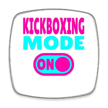 Kickboxing Mode ON – Power für Kampfsportler - Viereckiger Kühlschrankmagnet - Weiß - Vorne