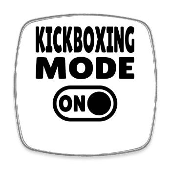 Kickboxing Mode ON – Power für Kampfsportler - Viereckiger Kühlschrankmagnet - Weiß - Vorne