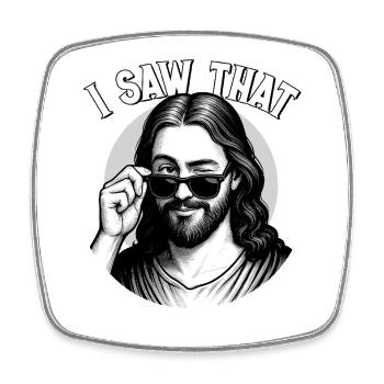 Jésus, j’ai vu cela, Jésus-Christ - Magnet carré - blanc - Devant