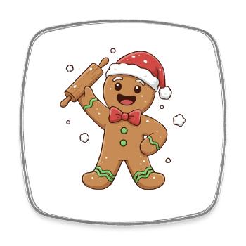 Noël, pâtisserie, hiver, humour - Magnet carré - blanc - Devant