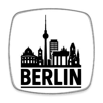Berlin Skyline Hauptstadt - Viereckiger Kühlschrankmagnet - Weiß - Vorne