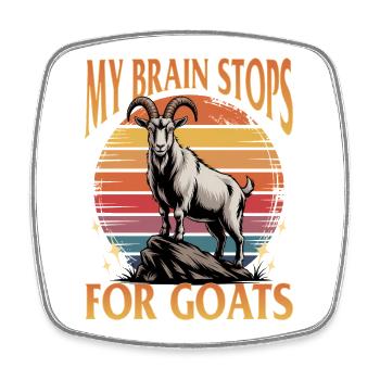 Funny Farm Animal Goat - Viereckiger Kühlschrankmagnet - Weiß - Vorne