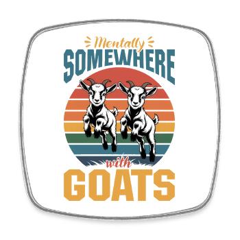 Funny Farm Animal Goat - Viereckiger Kühlschrankmagnet - Weiß - Vorne