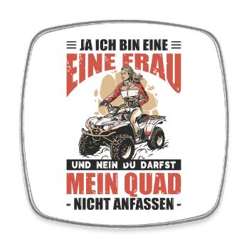 Du Darfst Mein Quad Nicht Anfassen - Viereckiger Kühlschrankmagnet - Weiß - Vorne