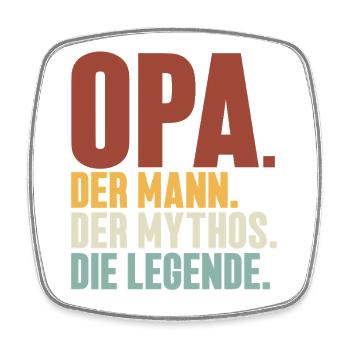 Opa Der Mann Der Mythos Die Legende - Viereckiger Kühlschrankmagnet - Weiß - Vorne