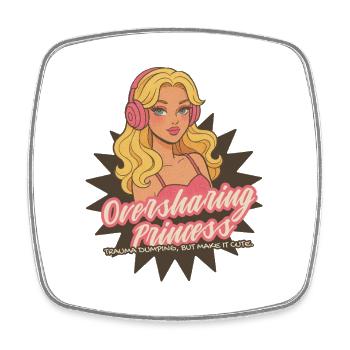 Oversharing Prinzessin Retro - Viereckiger Kühlschrankmagnet - Weiß - Vorne