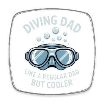Plongée Dire Papa Drôle Cadeau de Plongée - Magnet carré - blanc - Devant