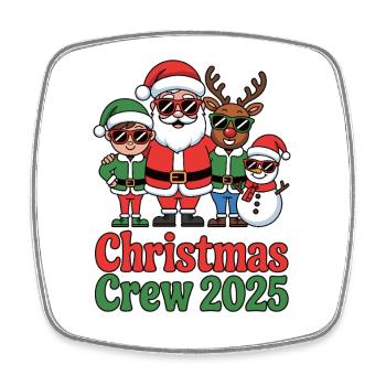 Équipage de Noël 2025 - Magnet carré - blanc - Devant