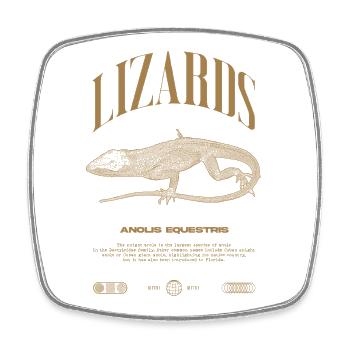 Cuban Knight Anole Reptile Keeper Lizard - Square fridge magnet - white - Front