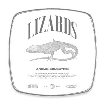 Cuban Knight Anole Reptile Keeper Lizard - Square fridge magnet - white - Front