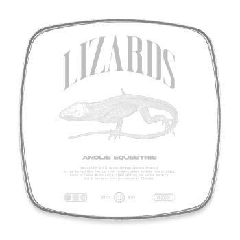 Cuban Knight Anole Reptile Keeper Lizard - Square fridge magnet - white - Front