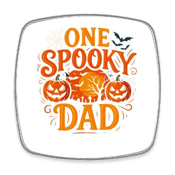 One Spooky Dad Halloween Party Fun - Square fridge magnet - white - Front