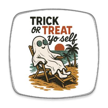 Trick Or Treat Yo Self Halloween Dicton drôle - Magnet carré - blanc - Devant