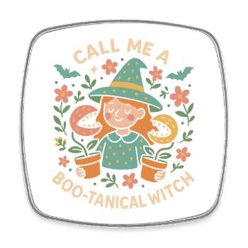 Appelez-moi un costume d’Halloween de sorcière boo-tanical - Magnet carré - blanc - Devant