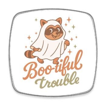 Boo-tiful Trouble Halloween Party Fun raton laveur - Magnet carré - blanc - Devant